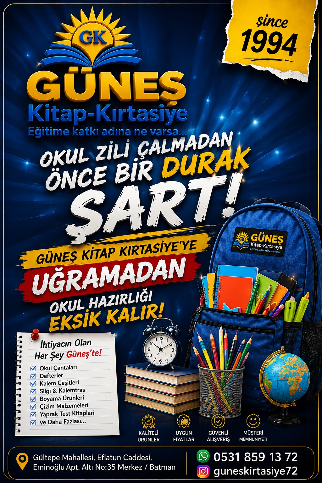 Okul açılışı kampanya afişi