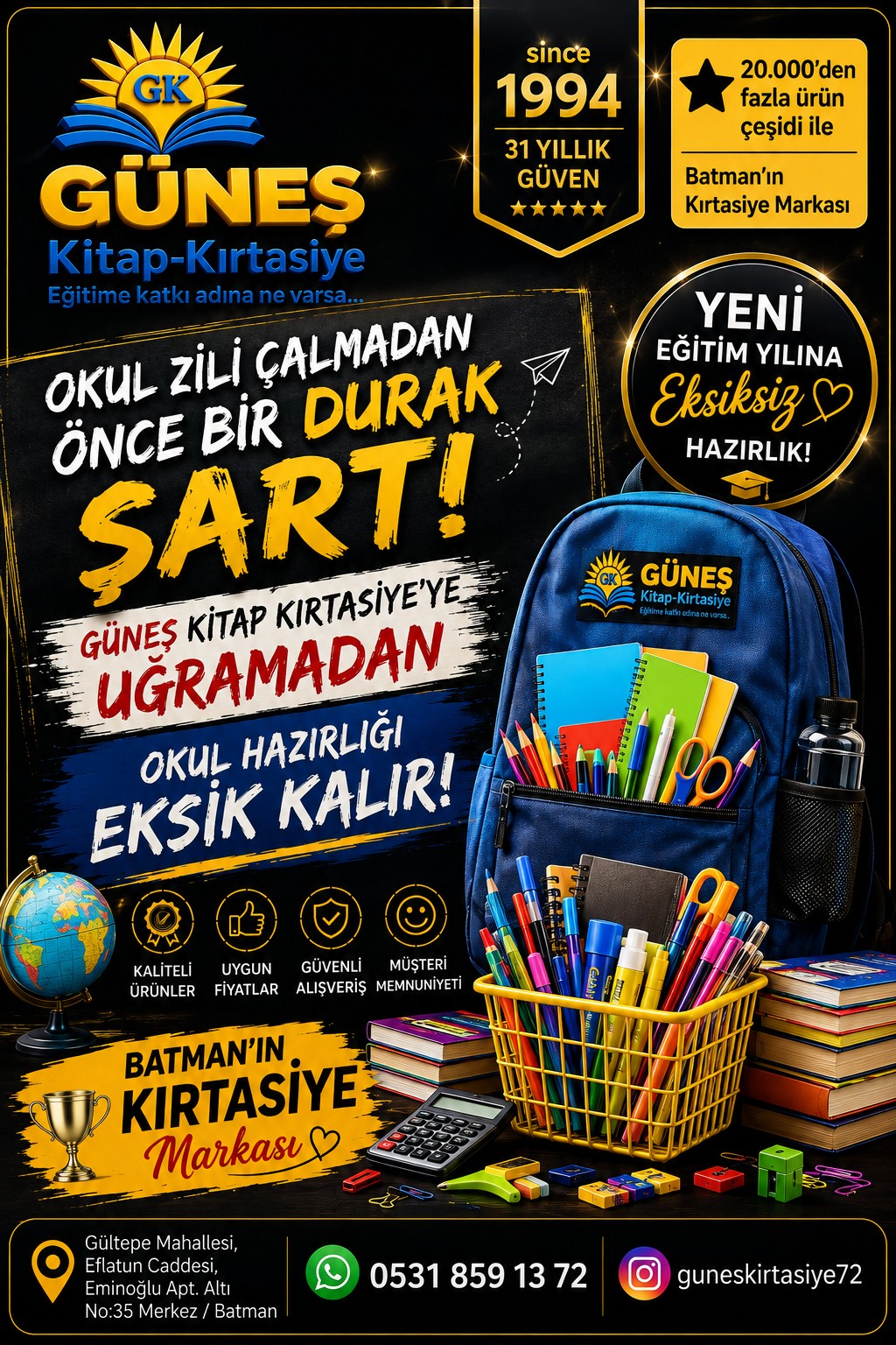 Okul hazırlığı kampanya afişi