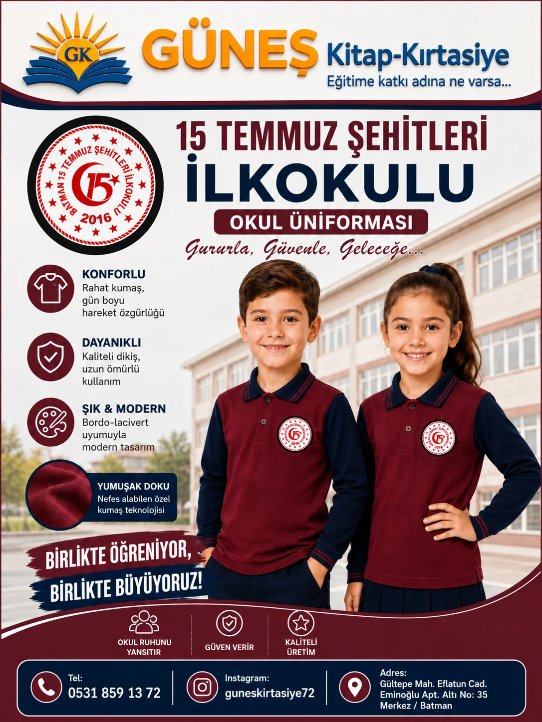 15 Temmuz Şehitleri İlkokulu okul üniforması tanıtım görseli